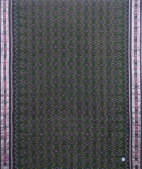 Green and black sambalpuri handloom cotton saree