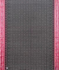 Ash gray and maroon sambalpuri handloom cotton saree