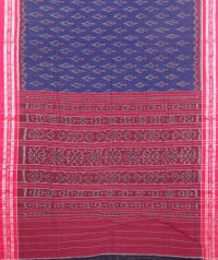 Blue and maroon sambalpuri handloom cotton saree