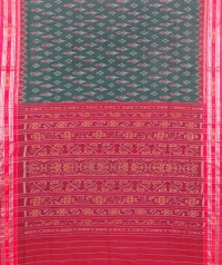 Green and maroon sambalpuri handloom cotton saree