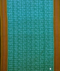 Green and black sambalpuri handloom cotton saree