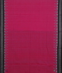 Pink black sambalpuri handwoven cotton saree