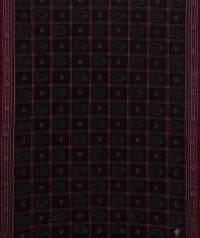 Black maroon sambalpuri handwoven cotton saree