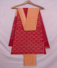 Red and dark beach sambalpuri cotton suit piece