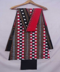 Black and red sambalpuri  cotton suit piece