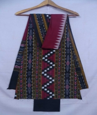 Black and purple sambalpuri cotton suit piece