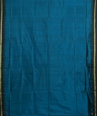 Yale blue black handwoven bomkai silk saree