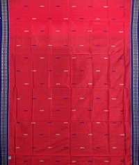 Tiger orange blue handwoven bomkai silk saree