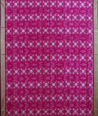 Pink and purple handwoven sambalpuri silk saree