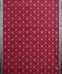 Light and dark maroon handwoven sambalpuri silk saree