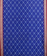 Blue maroon handwoven sambalpuri silk saree