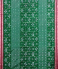 Green maroon handwoven sambalpuri silk saree