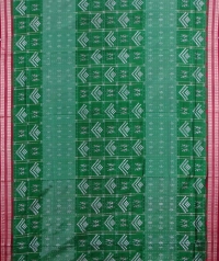 Green maroon handwoven sambalpuri silk saree