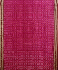 Pink maroon handwoven sambalpuri silk saree
