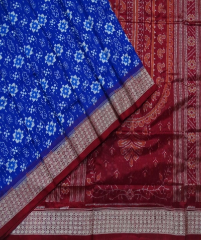 Red Ikkat Sambalpuri Silk Saree | A821704217 – Priyadarshini Handloom