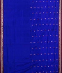 Blue maroon handwoven bomkai silk saree