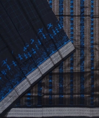 Black blue handwoven sambalpuri silk saree