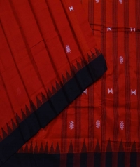 Brick red handwoven kotpad saree