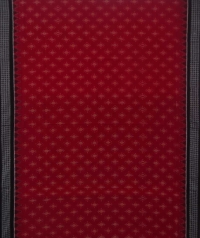 Red black handwoven sambalpuri cotton saree