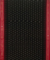 Black red handwoven sambalpuri cotton saree