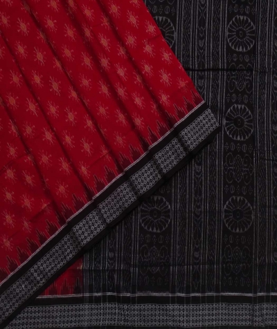 White Red And Black Premium Sambalpuri Handloom Ikat Cotton Saree Online  FABSA21697 FABANZA UK