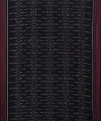 Black maroon handwoven sambalpuri cotton saree
