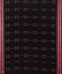 Black maroon handwoven sambalpuri cotton saree