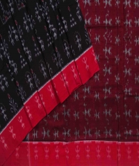 Black maroon handwoven sambalpuri cotton saree