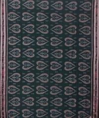 Green black handwoven sambalpuri cotton saree
