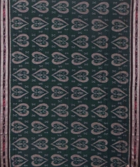 Green black handwoven sambalpuri cotton saree