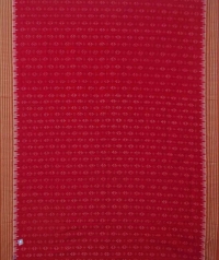 Red brown handwoven sambalpuri cotton saree