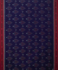 Navy blue maroon handwoven sambalpuri cotton saree