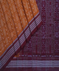 Brown maroon handwoven sambalpuri cotton saree