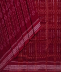 Maroon handwoven sambalpuri cotton saree