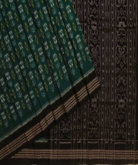 Green black handwoven sambalpuri cotton saree