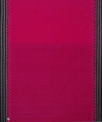 Pink black handwoven sambalpuri cotton saree