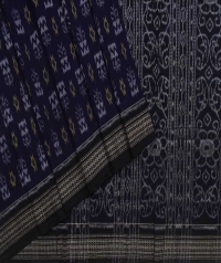 Violet black handwoven sambalpuri cotton saree