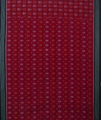 Red black handwoven sambalpuri cotton saree