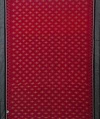 Red black handwoven sambalpuri cotton saree