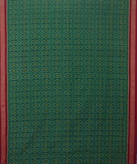 Green maroon handwoven sambalpuri cotton saree