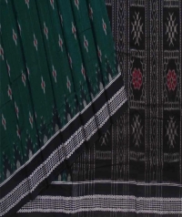 Green black handwoven sambalpuri cotton saree
