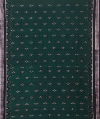 Green black handwoven sambalpuri cotton saree
