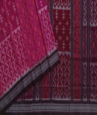 Magenta maroon handwoven sambalpuri cotton saree