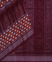 Maroon handwoven sambalpuri cotton saree