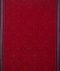 Red maroon handwoven sambalpuri cotton saree