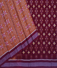 Brown maroon handwoven sambalpuri cotton saree