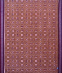 Brown maroon handwoven sambalpuri cotton saree