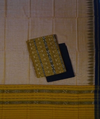Yellow black handwoven cotton suit piece