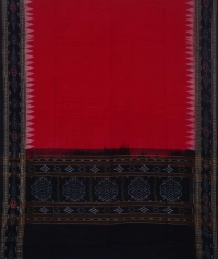 Red black handwoven cotton suit piece 