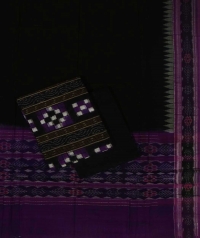 Purple black handwoven cotton suit piece 
